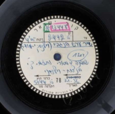 תקליט השיר ערש נגבי שכתב יחיאל מוהר