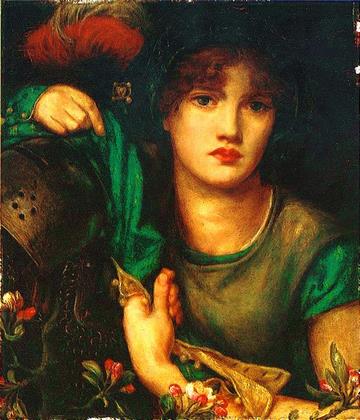 "גבירתי שרוולים ירוקים", כפי שתוארה בציורו של דנטה גבריאל רוסטי משנת